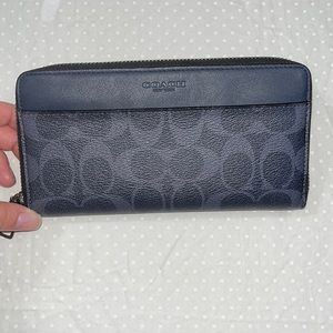 Accordion Wallet In Signature Canvas- Navy